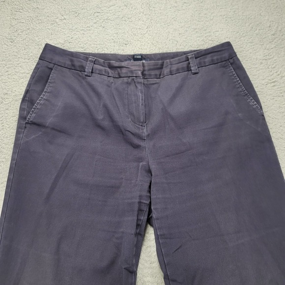 Lands' End Pants Womens 10 Blue Fit 2 Chino Wide Leg Casual Comfort - Picture 2 of 12